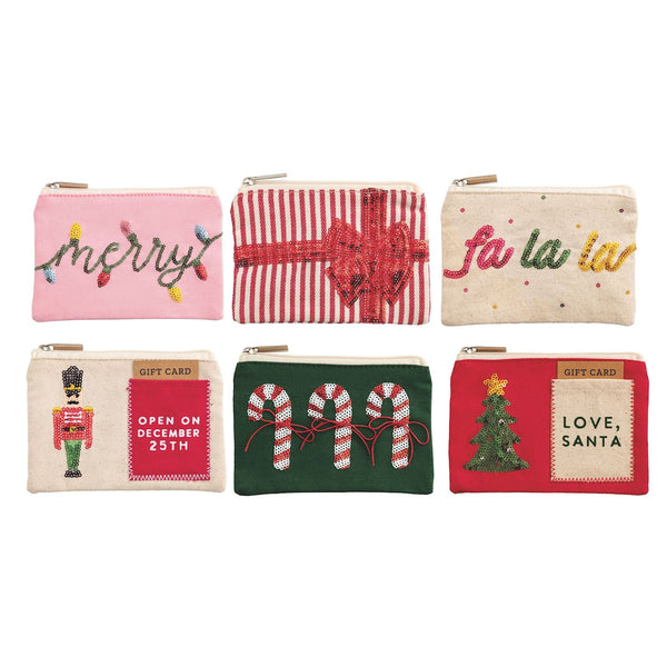 Christmas Sequin Zip Pouches Madison's Niche 