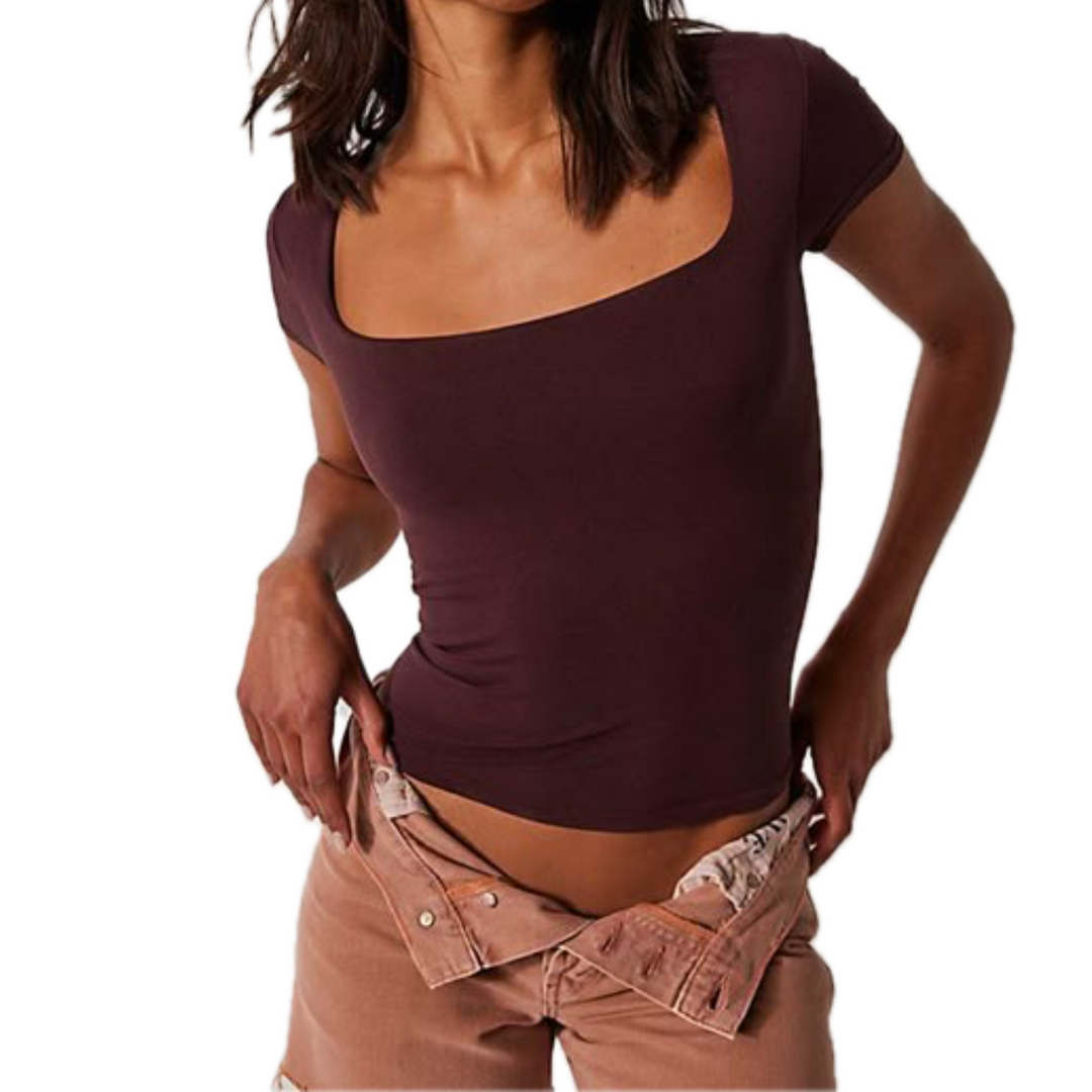 Clean Lines Baby Tee in French Chocolate