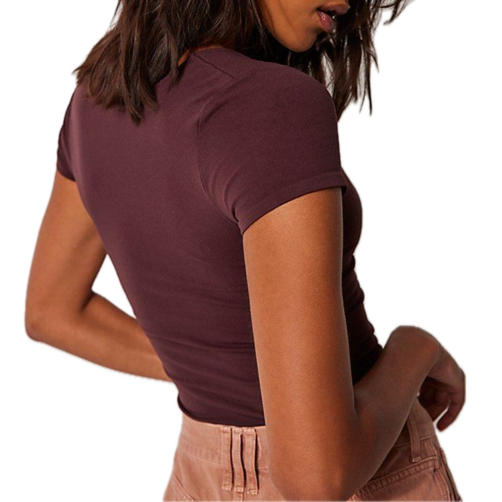 Clean Lines Baby Tee in French Chocolate