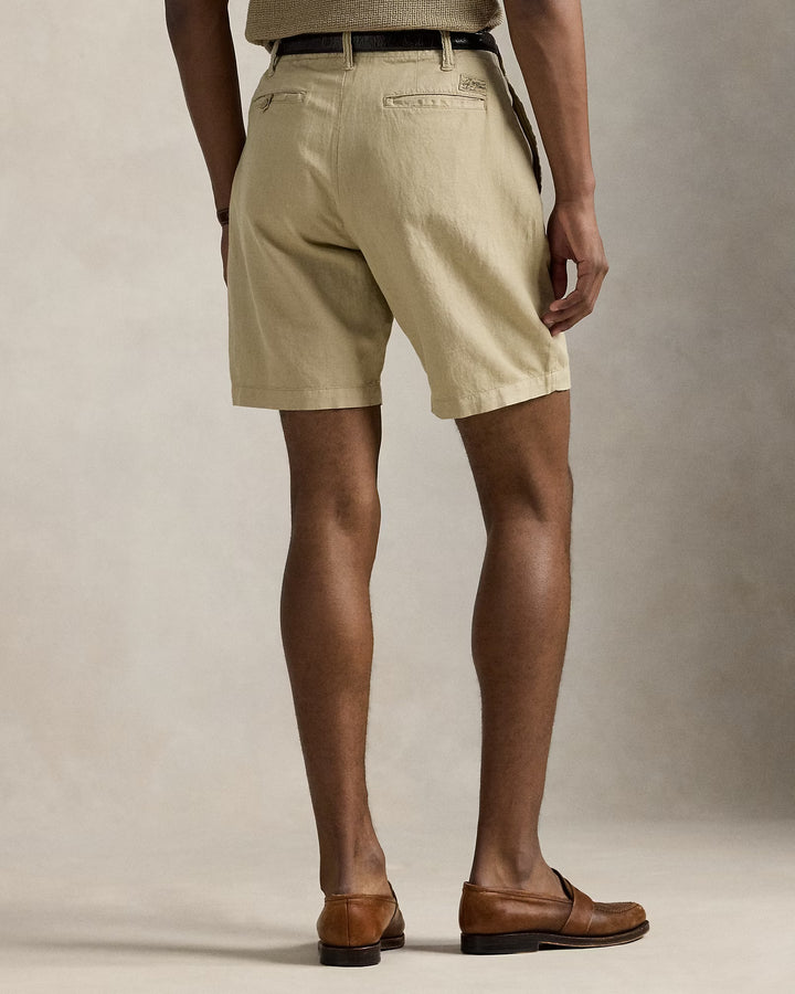 Coastal Beige Classic Fit Linen-Cotton Short
