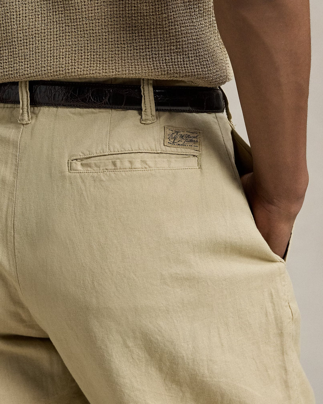 Coastal Beige Classic Fit Linen-Cotton Short
