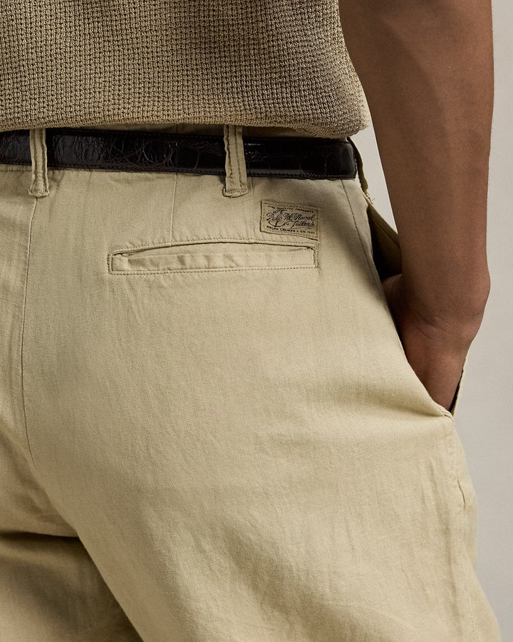 Coastal Beige Classic Fit Linen-Cotton Short