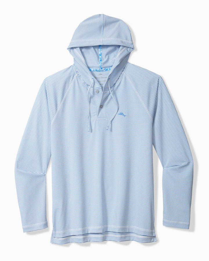 Costa Wave Starboard Stripe Hoodie in Cabo Blue