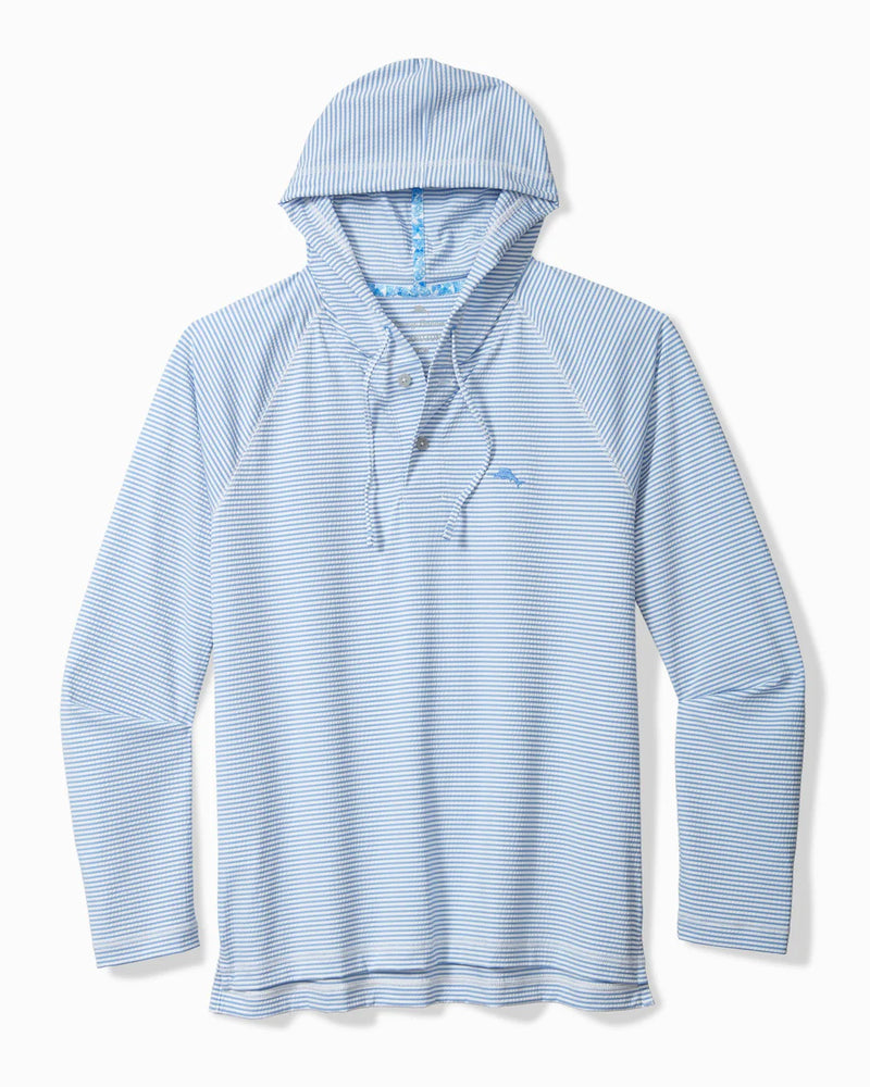 Costa Wave Starboard Stripe Hoodie in Cabo Blue
