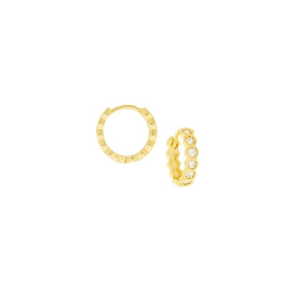 Crystal Pave Huggie in Gold Madison's Niche 