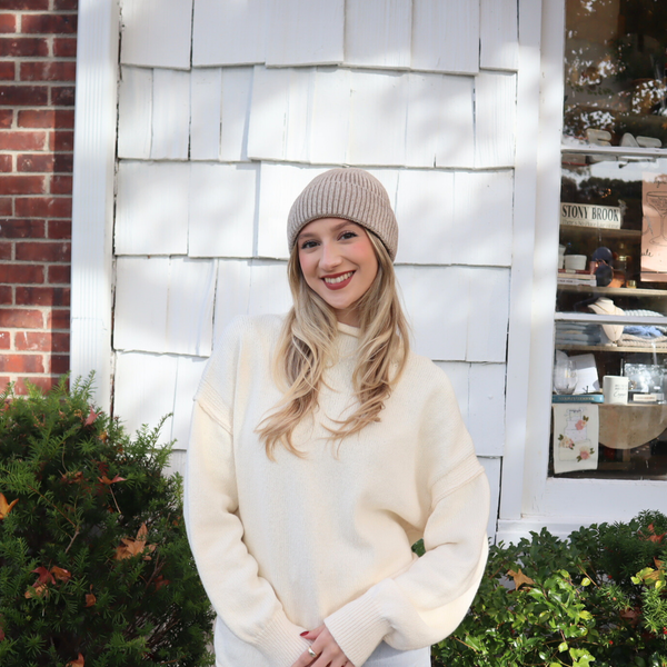 Danielle Ribbed Beanie in Oatmeal Madison's Niche 