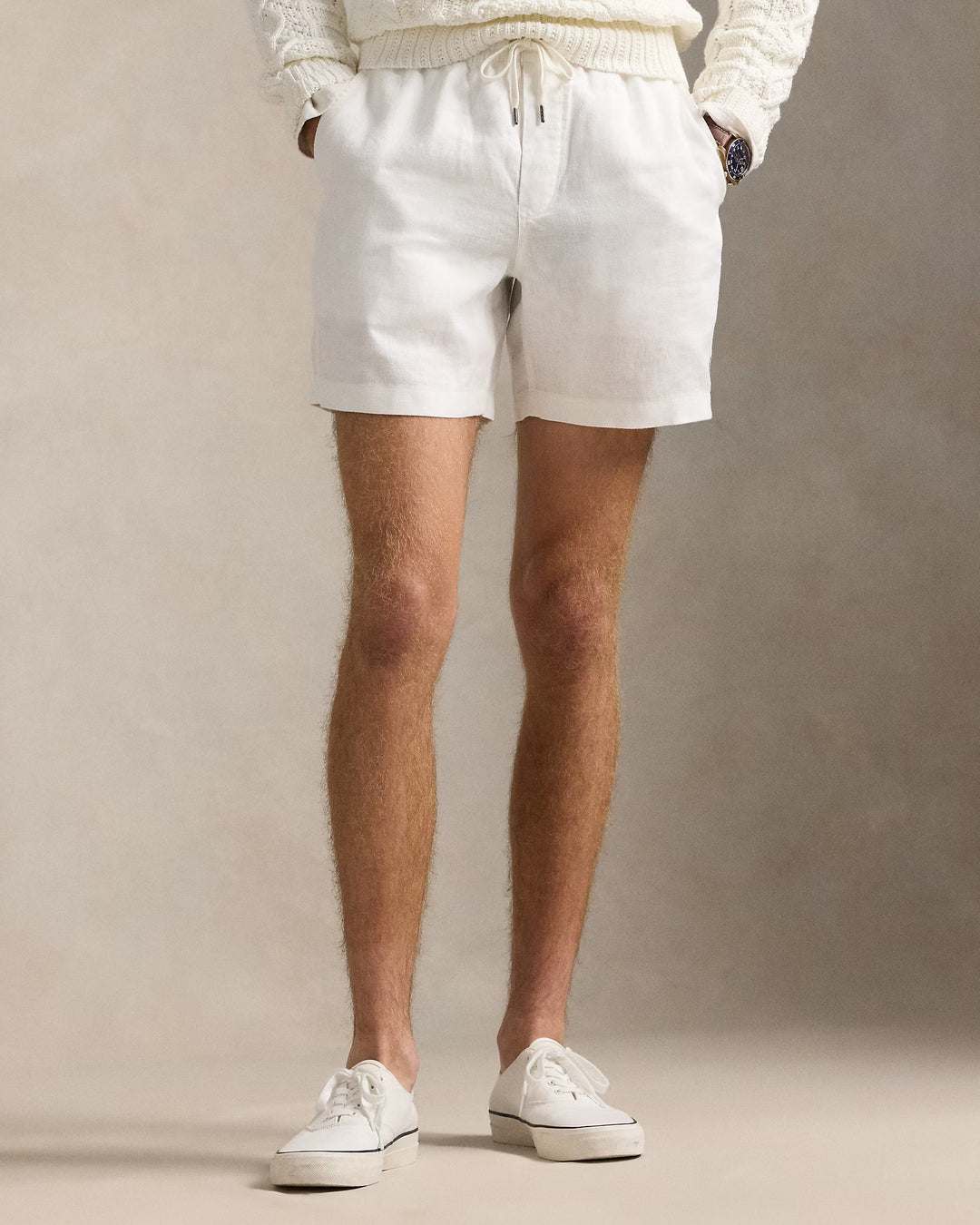 Deckwash White Polo Prepster Linen Short