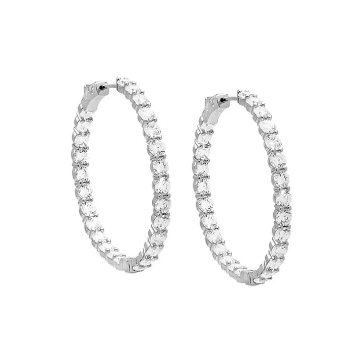 Fancy Tennis Hoops in Silver - Madison's Niche 