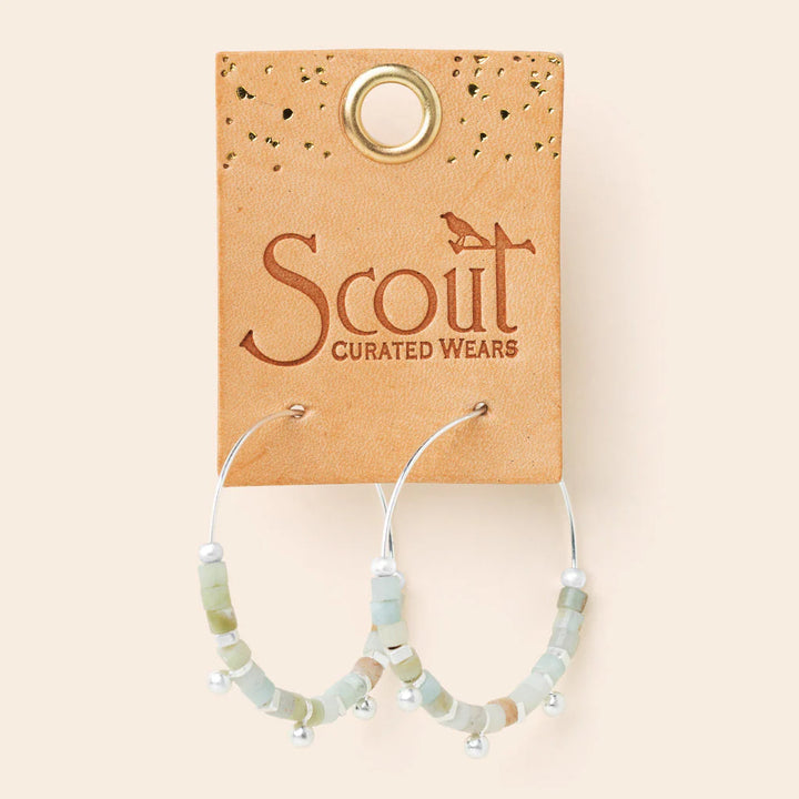 Stone Disc Hoop- Amazonite