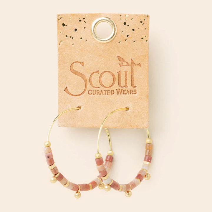 Stone Disc Hoop- Rhodonite