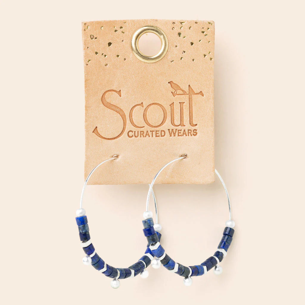 Stone Disc Hoop- Lapis