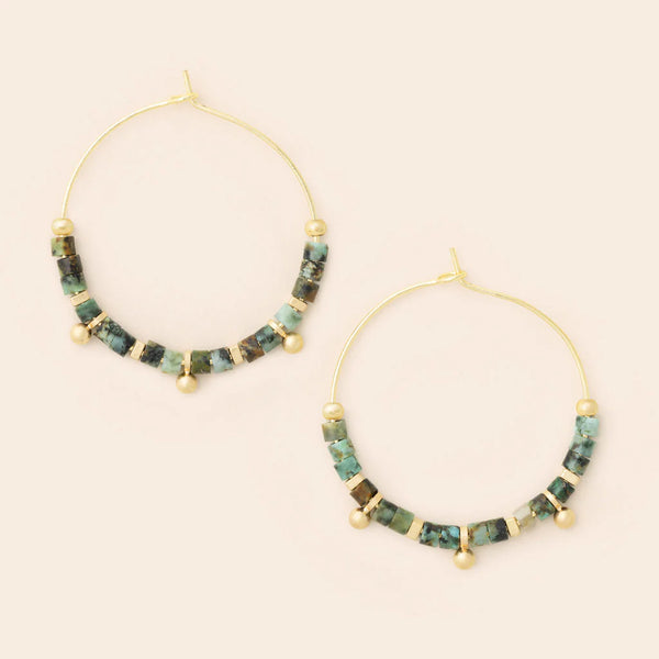 Stone Disc Hoop- African Turquoise Madison's Niche 