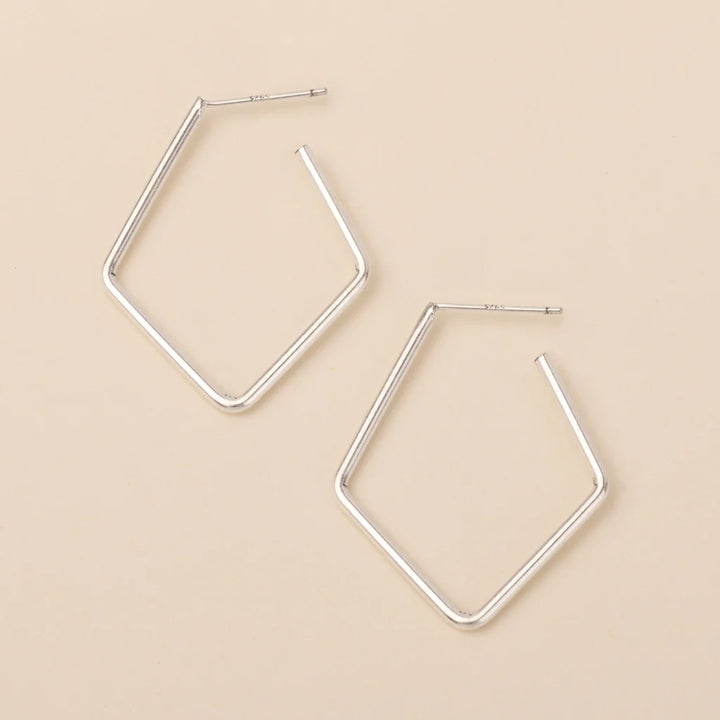 Orion Diamond Hoops in Silver