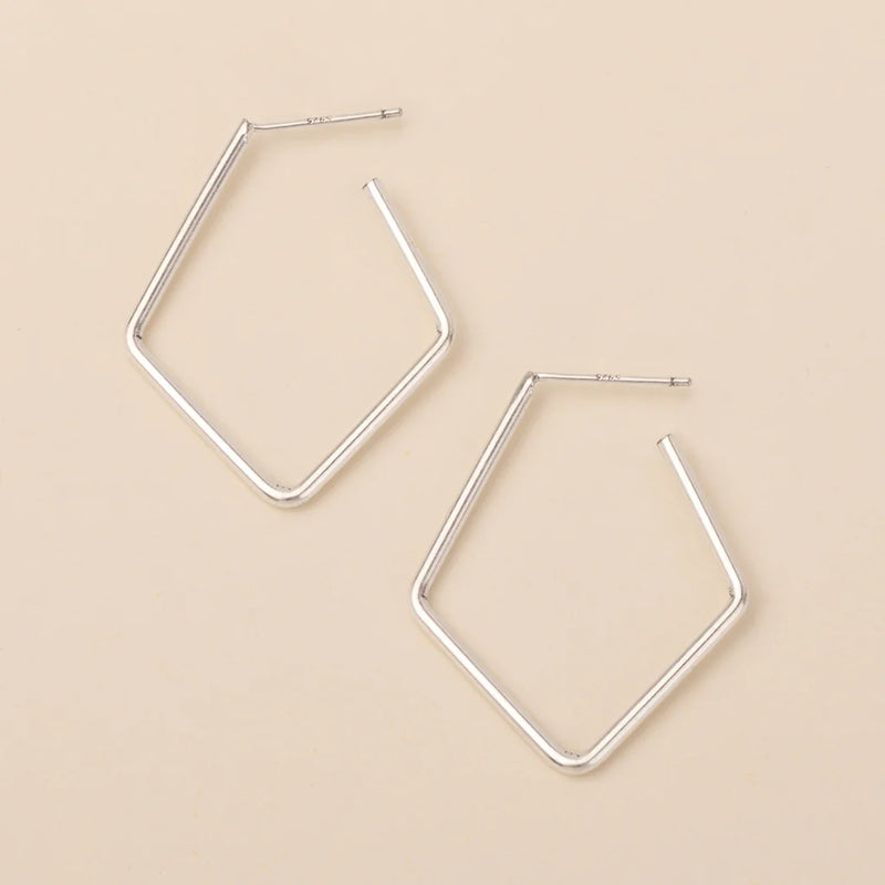 Orion Diamond Hoops in Silver
