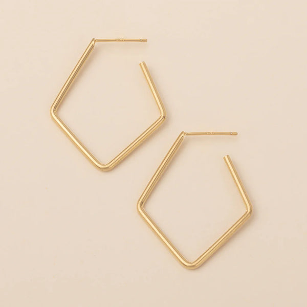 Orion Diamond Hoops in Gold Madison's Niche 