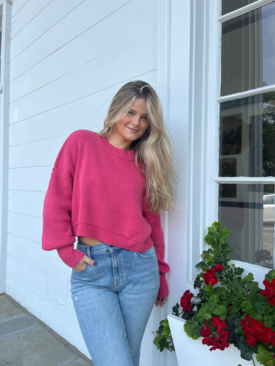 Easy Street Crop Pullover in Madamoiselle - Madison's Niche 