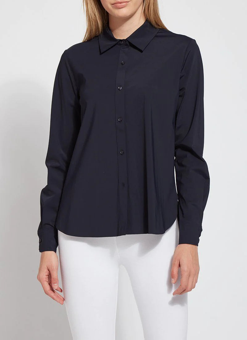 Connie Slim Button Down in Navy - Madison's Niche 