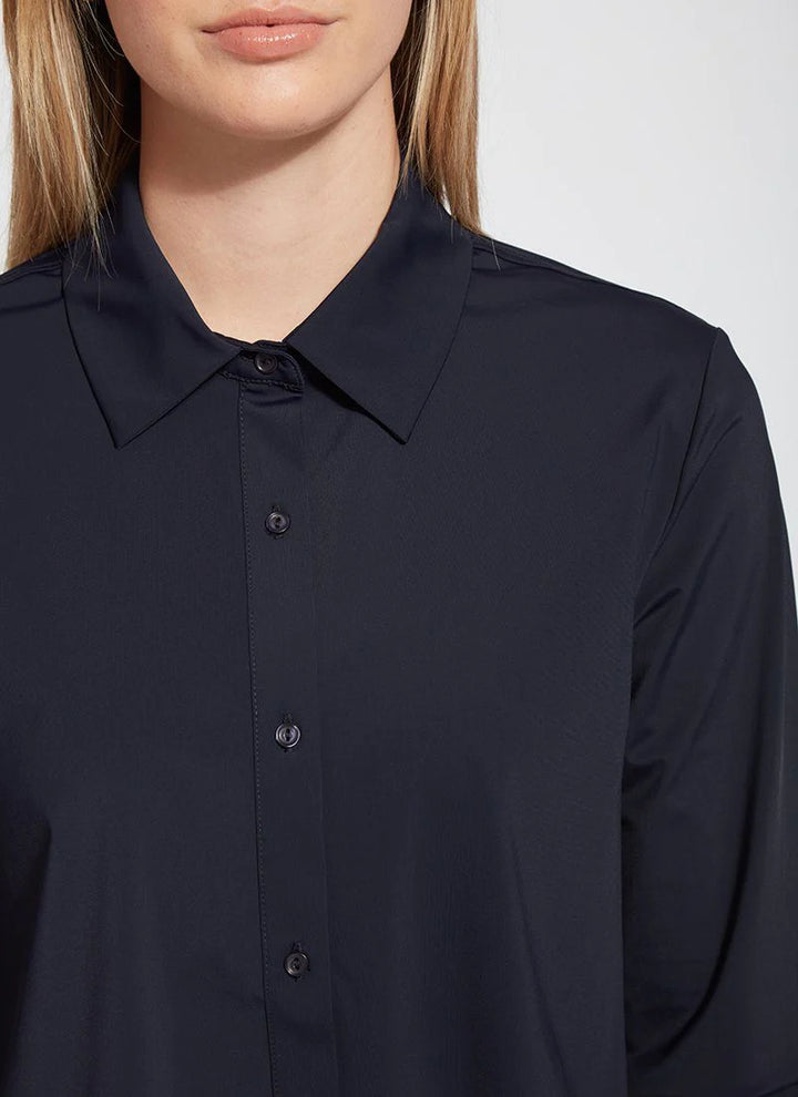 Connie Slim Button Down in Navy - Madison's Niche 