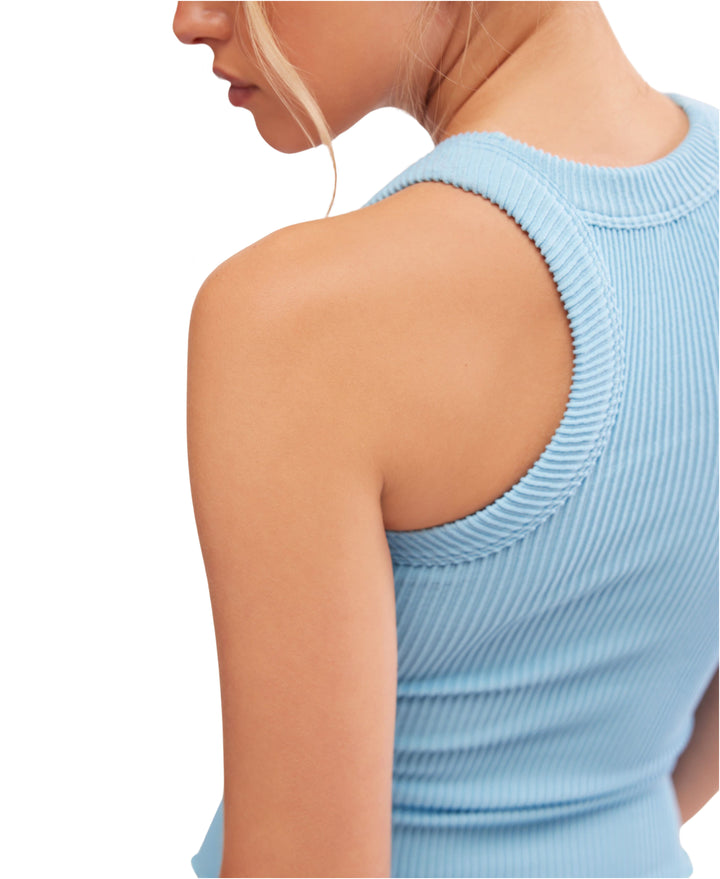 Ribbed Seamless Tank in Air Blue - Madison's Niche 