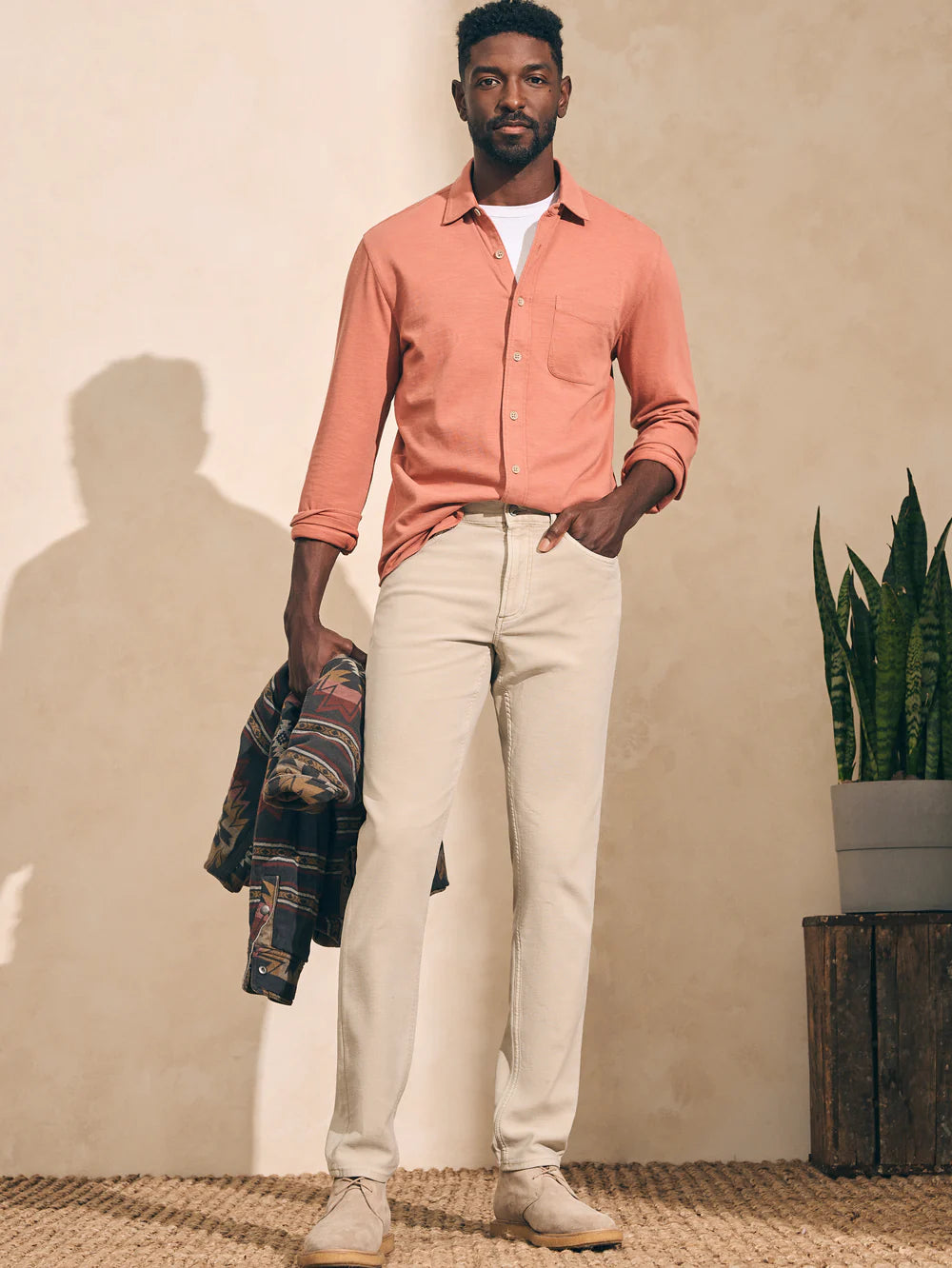 Stretch Terry 5 Pocket Pant in Stone - Madison's Niche 