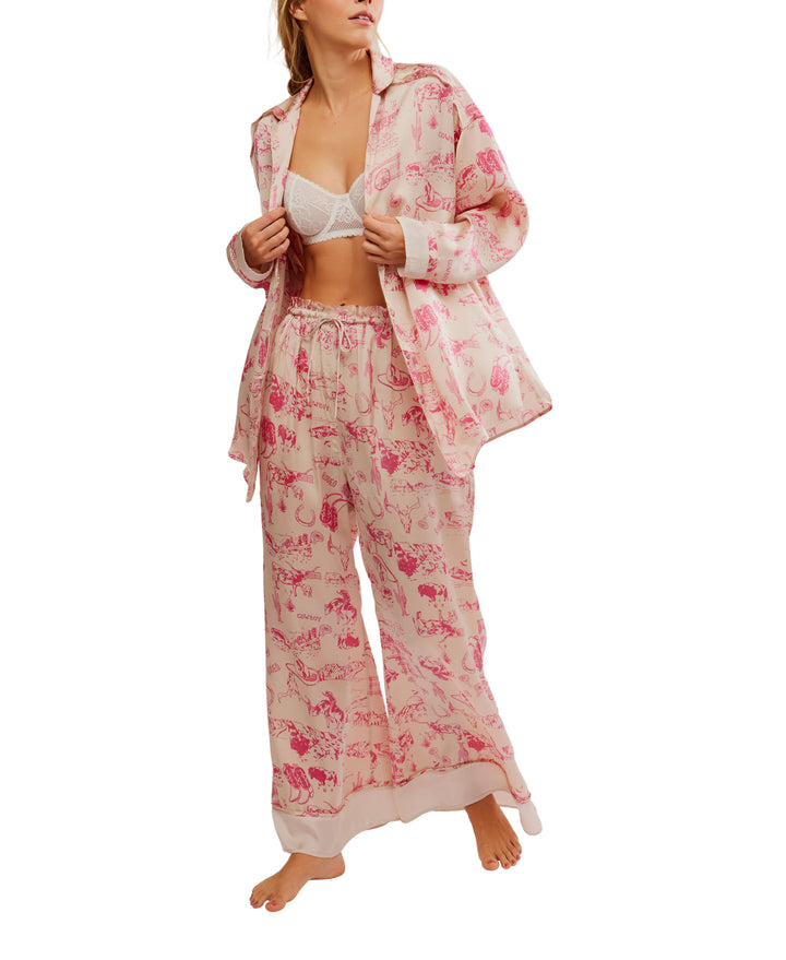 Dreamy Days Pajama Set in Pink Rodeo