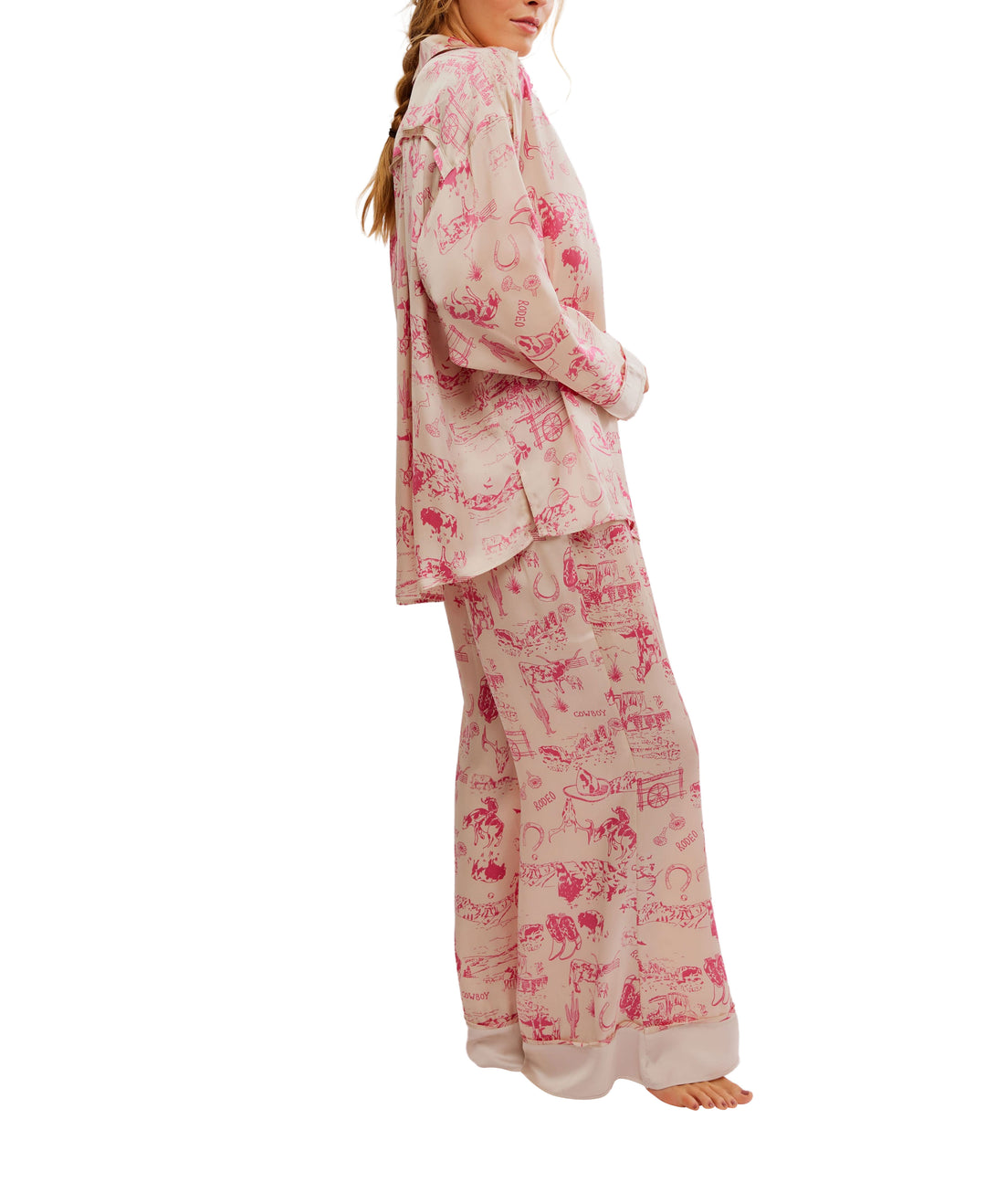 Dreamy Days Pajama Set in Pink Rodeo
