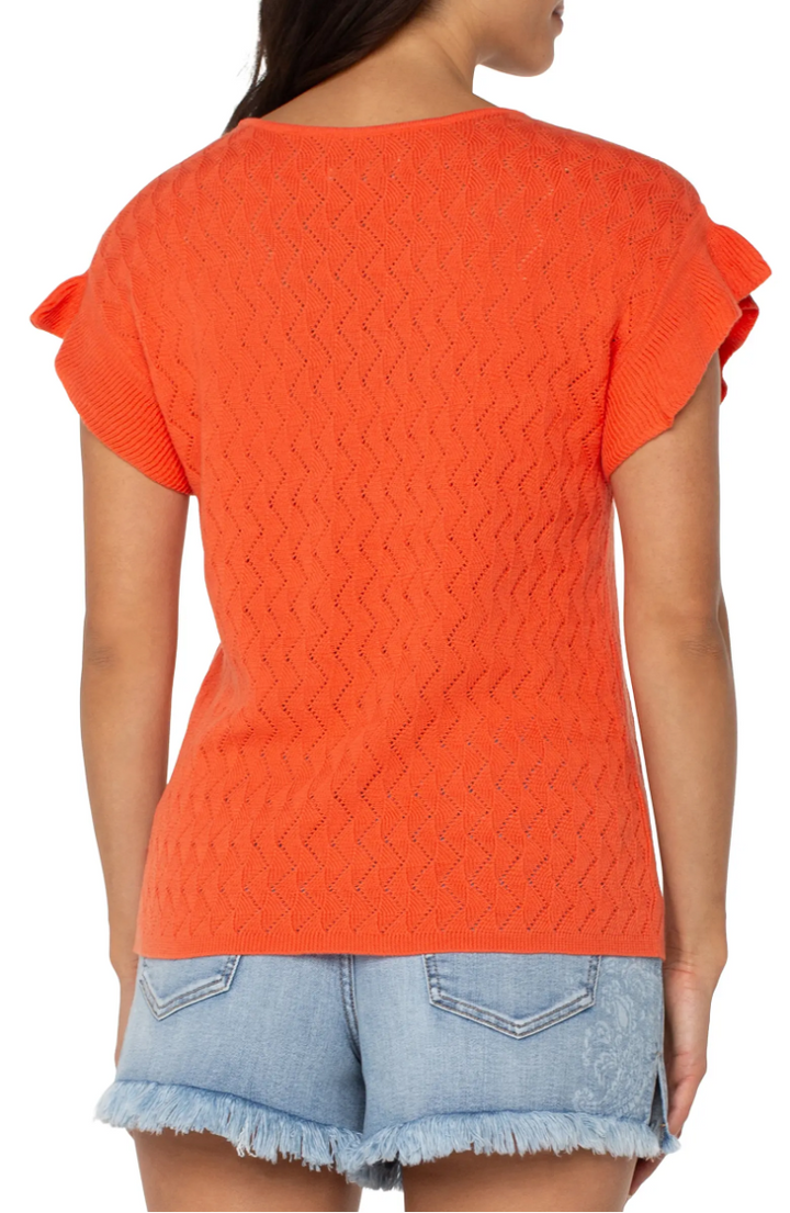 Flutter Dolman Sleeve Sweater in Clementine