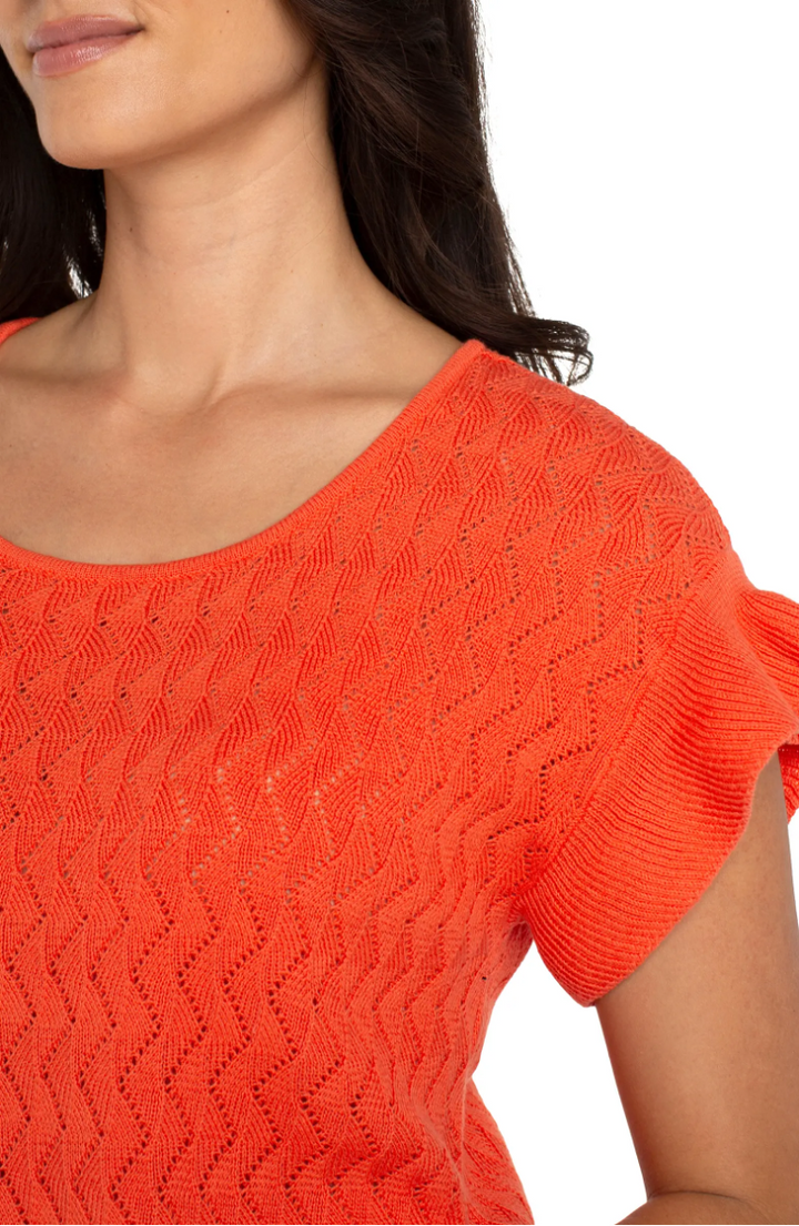 Flutter Dolman Sleeve Sweater in Clementine
