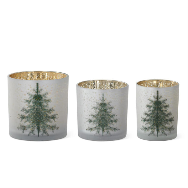 Frosted White Glass Christmas Tree Containers Madison's Niche 