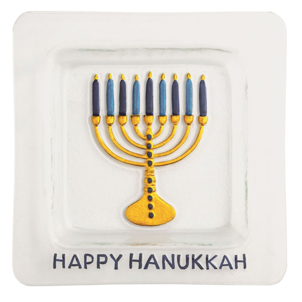 Fused Glass Menorah Plate Madison's Niche 