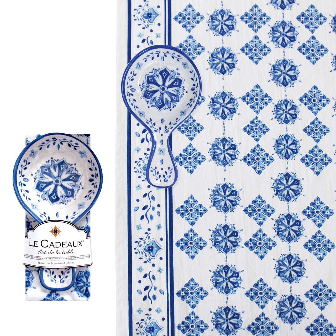 Moroccan Blue Spoon Rest+Towel
