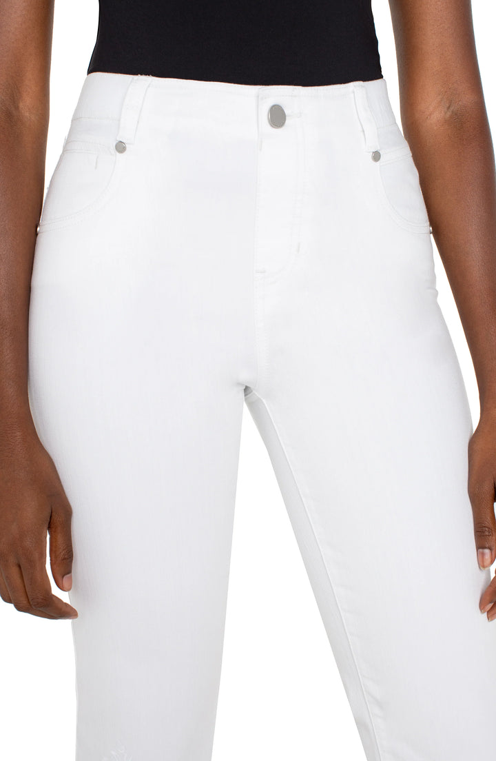 Gia Glider Crop Flare in Bright White Paisley
