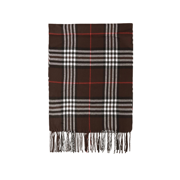 Giant Check Muffler Scarf in Black Madison's Niche 