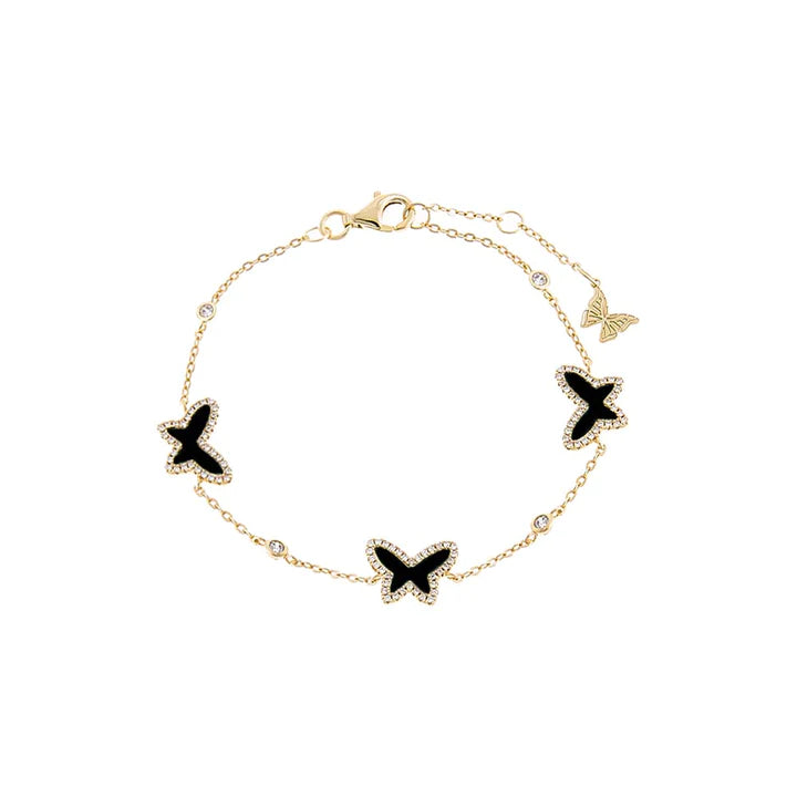 Onyx Butterfly Bracelet - Madison's Niche 