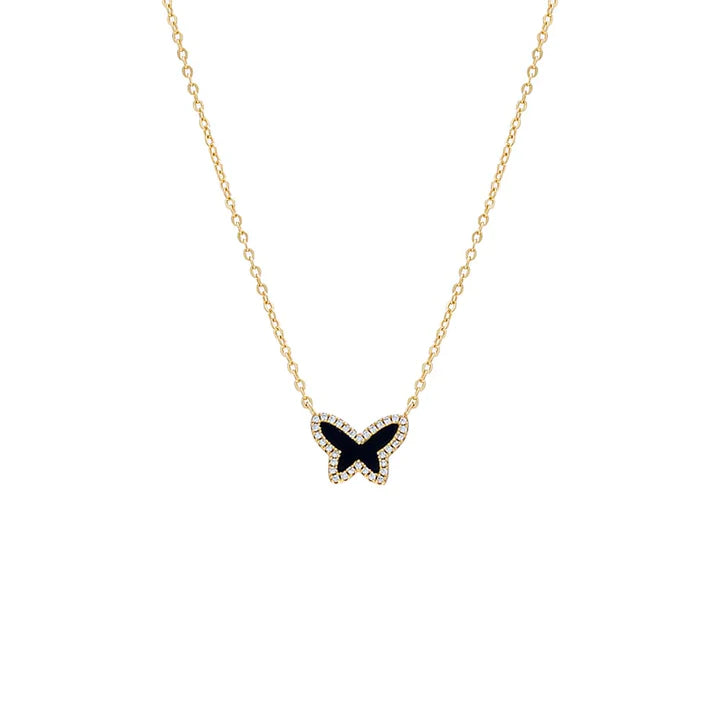 Onyx Butterfly Necklace - Madison&