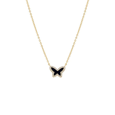 Onyx Butterfly Necklace - Madison's Niche 