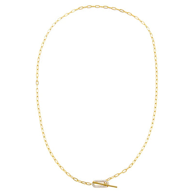 Pave Oval Toggle Necklace - Madison's Niche 