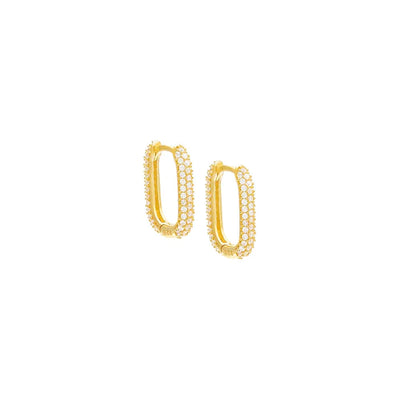 Mini Pave Oval Huggies