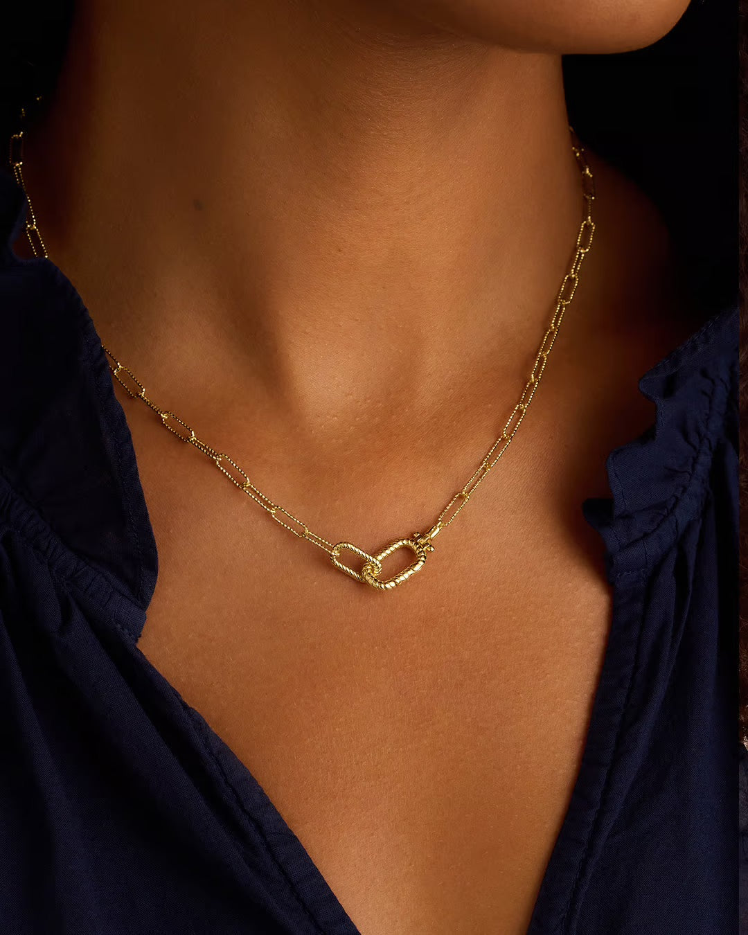Gold Crew Link Necklace