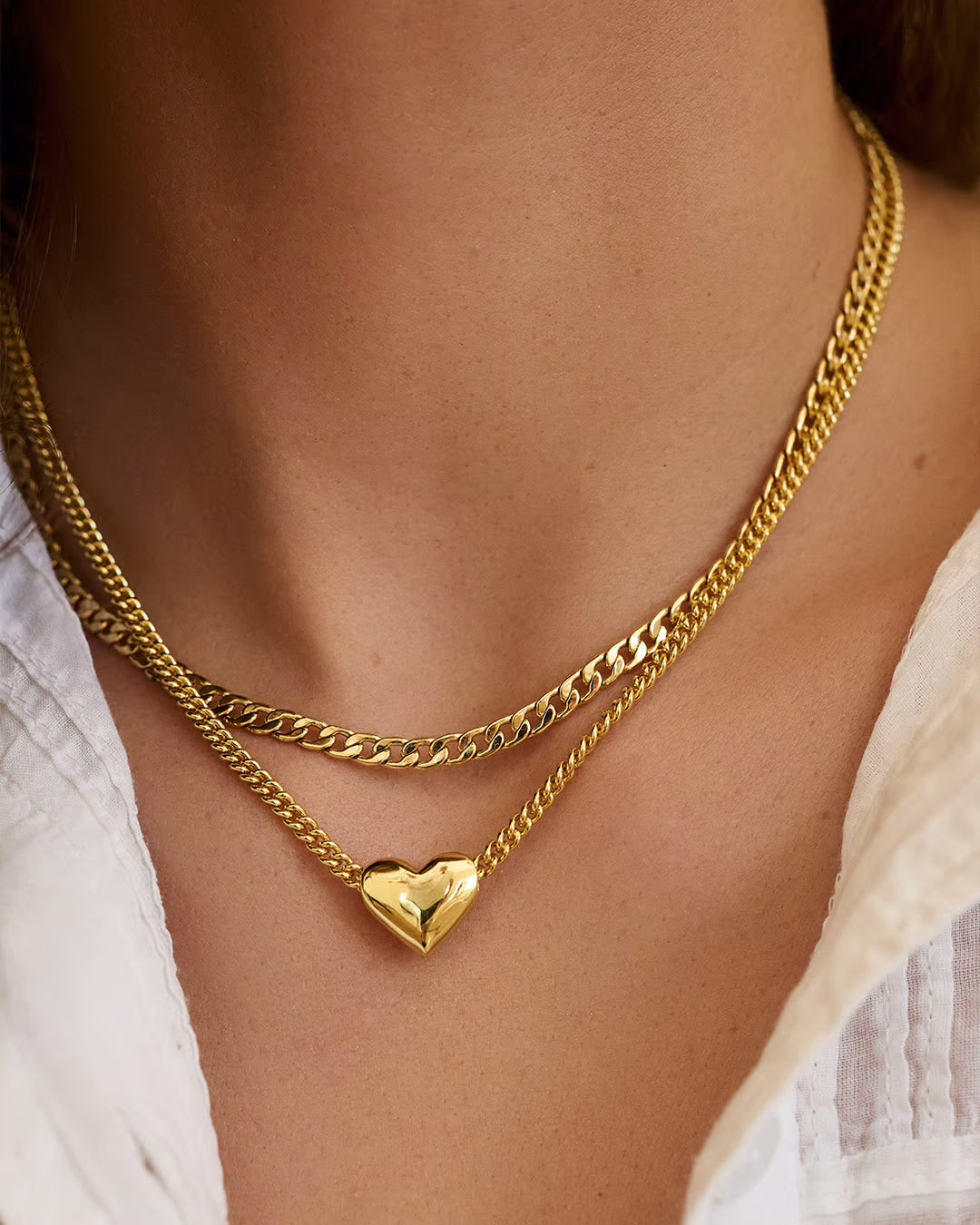 Gold Lou Helium Heart Necklace