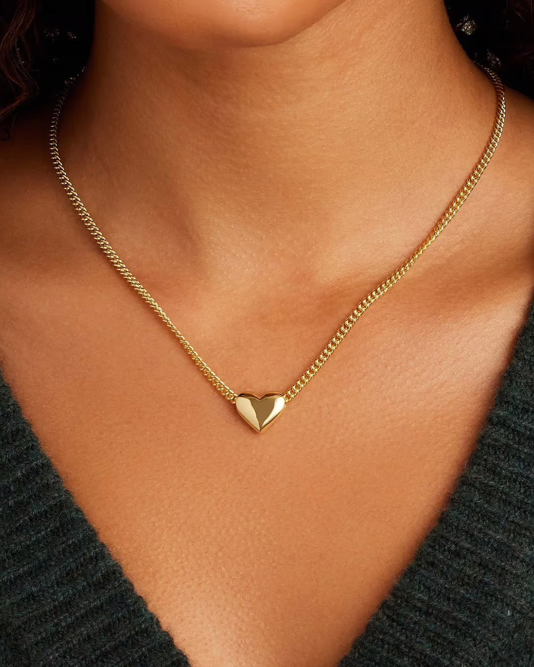 Gold Lou Helium Heart Necklace