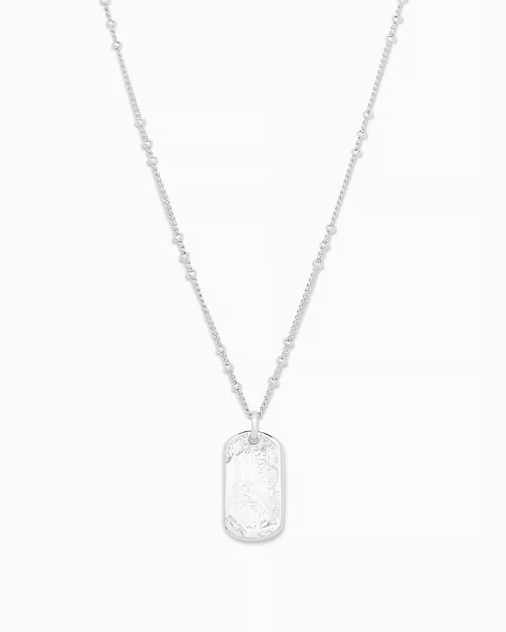 Griffin Dog Tag Necklace in Silver