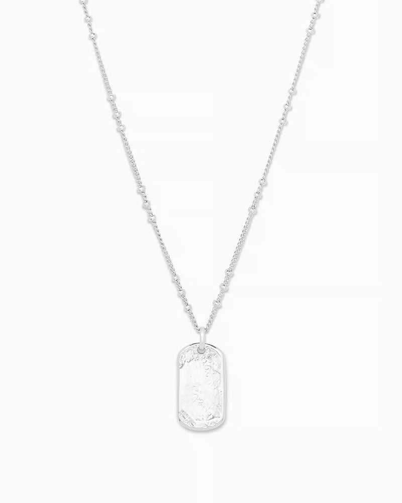 Griffin Dog Tag Necklace in Silver
