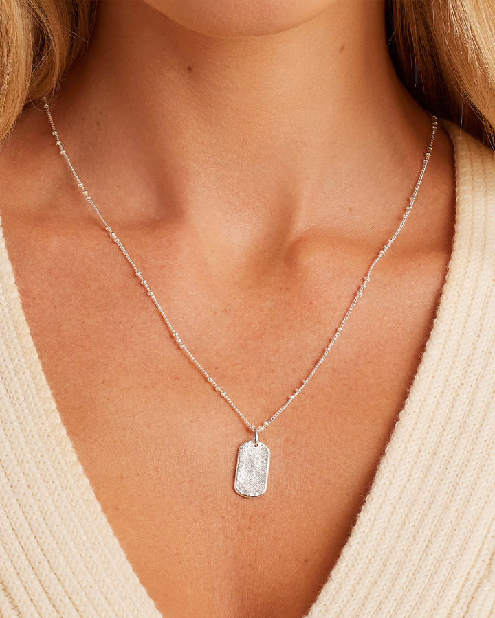 Griffin Dog Tag Necklace in Silver