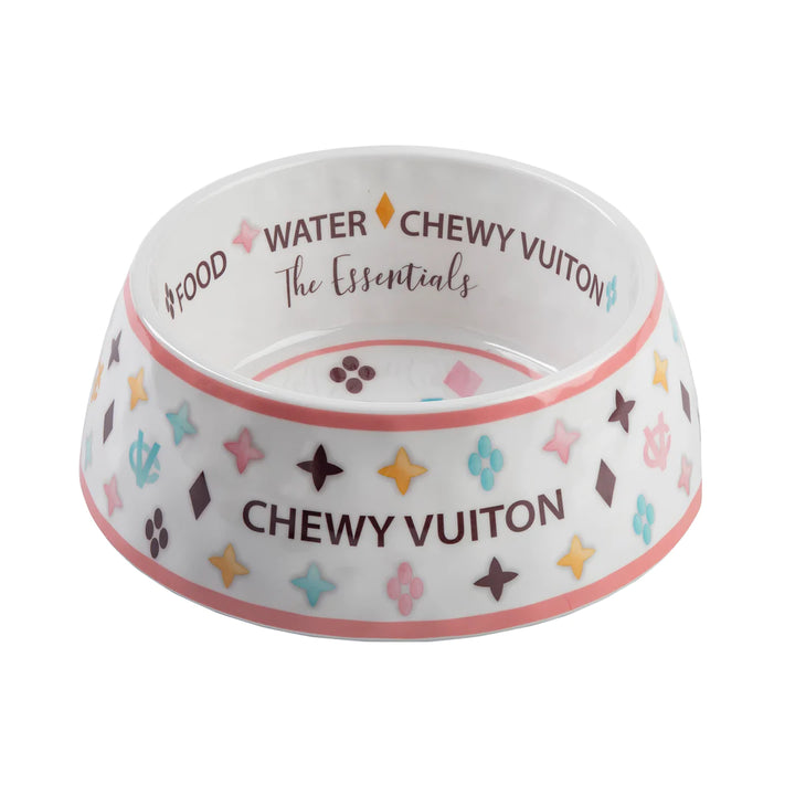 White Chewy Vuiton Bowl - Madison's Niche 