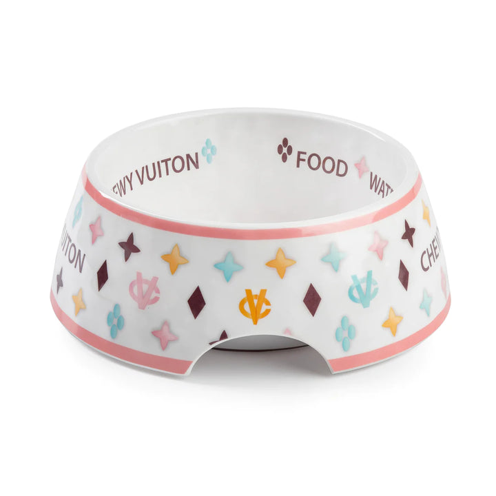 White Chewy Vuiton Bowl