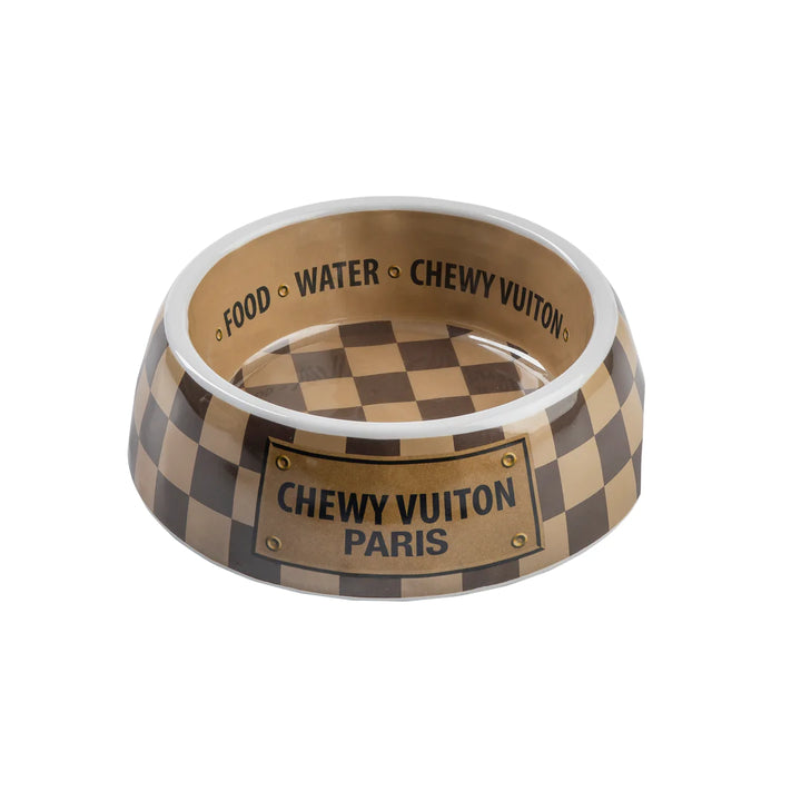 Checker Chewy Vuiton Bowl - Madison's Niche 