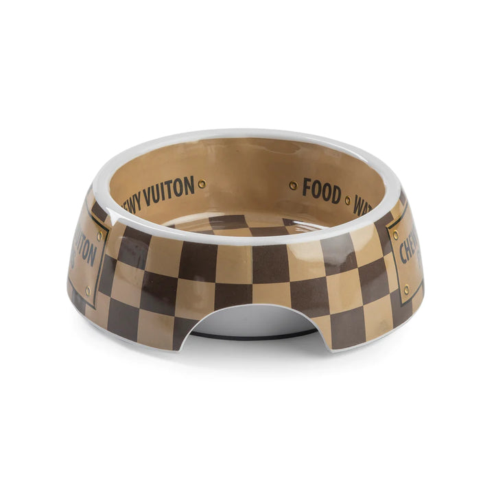 Checker Chewy Vuiton Bowl - Madison's Niche 