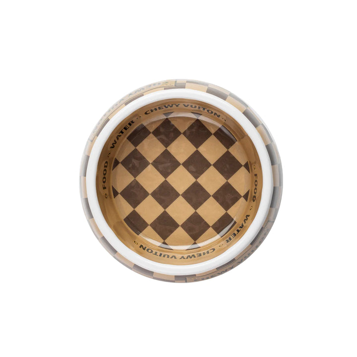 Checker Chewy Vuiton Bowl - Madison's Niche 