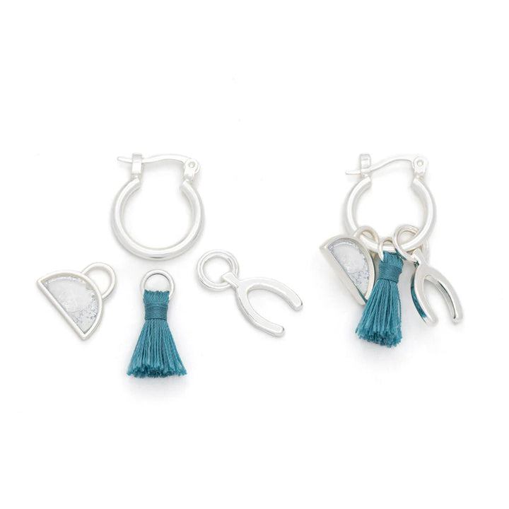 Healing Interchangeable Charm Earrings in Opalite Silver
